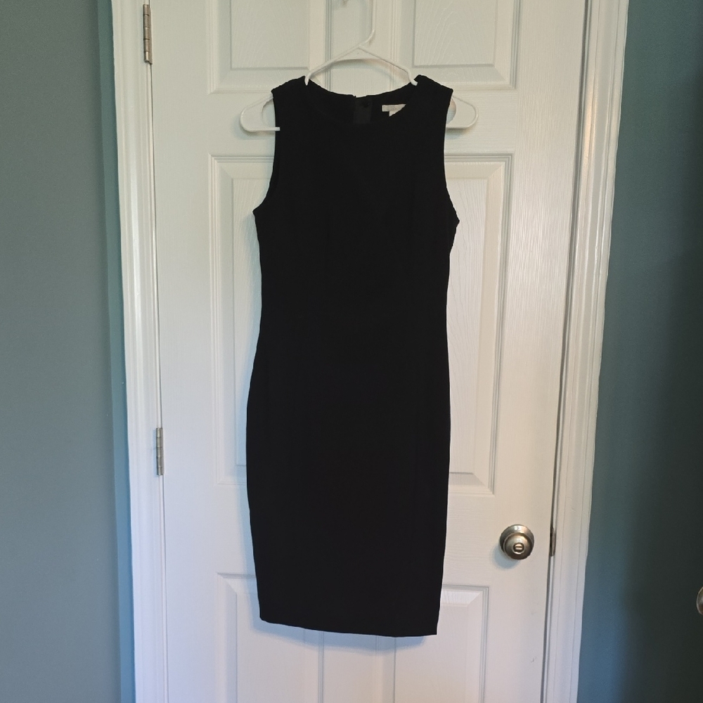 H&M Black Sleeveless Sheath Midi Dress